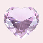 Zoogamo 3” / 80 mm Light Pink Diamond Heart Shaped Glass Crystal Paperweight – Home Office Decor & Valentine's Day Gift Wedding Favors Centerpieces Decoration with Gift Box