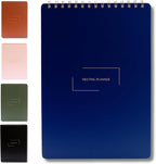 Merely Home | Meeting Notebook for Work | 8.25" x 11.75" | Project Planner | Simple Design | Multiple Layouts | Office and Business Planner (Navy, Meeting Planner - Portrait)