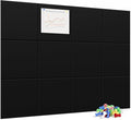 Neatsure Large Cork Board for Wall, 48" x 36" Bulletin Board with Pushpins, 12 Panels Felt Tiles Tack Push Pin Board for Office, Black