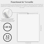 Fuxi Water Color Paper 9 x 12, Watercolor Sketchbook 140 lb Cold Press, 32 Sheets (64 Pages) Watercolor Pad, Perfect for Classroom, Home & Travel, Art Supplies for Artists Gifts.