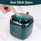 Business King Mini Trash Can 1.6L/0.4 Gallon with Trash Bags 180pcs, Tiny Small Desktop Trash Bin with Lid, Countertop Mini Garbage Bin for Home, Office, Kitchen, Bedroom, Bathroom (Blue)