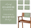 ChissNook Reserved Seating Chair Signs, This Row Is Reserved Pew Cloths Seating Placeholder for Church Pews, Sage Green Wedding Decorations for Reception Parties Event (Sage Green, 4 PCS)