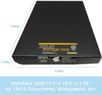 Lineco Folio Storage Box, Clamshell Design with Metal Edge. 13.5x19.5x1.75 Inches, Archival Boxboard, Preserve Photos, Cards, Magazines, Documents, Art, Ephemera, Family Records, Black, Pack of 2