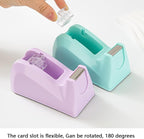 Basics Desktop Tape Dispenser, Office Desk Tape Dispenser, Heavy Duty Desk Accessories Office Tape Dispensers, Weighted Non-Skid Base,Ideal for Home, Office, School, or Business (Purple)