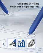 STAGEEK Blue Gel Pens, 6Pcs Quick Dry Blue Ink Pens with 3 Extra Refills, Fine Point Retractable Smooth Writing Pens for Journaling, Office, Note Taking, School Supplies, Nurse Aesthetic(Blue)