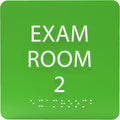 ADA CENTRAL SIGNS - 6" X6" Exam Room 2 Sign - ADA Compliant Tactile Graphics Grade 2 Braille Text Acrylic Wall Signs - Educational Institution Directional Assistance Test Center Door Sign for Schools