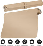 Boutilon Leather Desk Pad Protector,Non-Slip Mouse Pad,Laptop Desk Pad,Office Mouse Mat,Waterproof Leather Desk Blotter,Desk Writing Pad for Office and Home (L-Beige,35"x 17")
