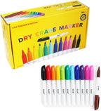 S & E TEACHER'S EDITION 96 Pcs Dry Erase Markers Colored markers 12 Assorted Colors with Low-Odor Ink Colored Whiteboard Markers for School, Office, Supplies