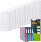 Juvale Clear Vinyl Binder Spine Label Pockets - Adhesive Label Pockets for Binders - Vinyl Sleeves for File Organizers - Clear Sleeves & Cardstock Inserts - 120 Holders & 126 Inserts, 1x3in