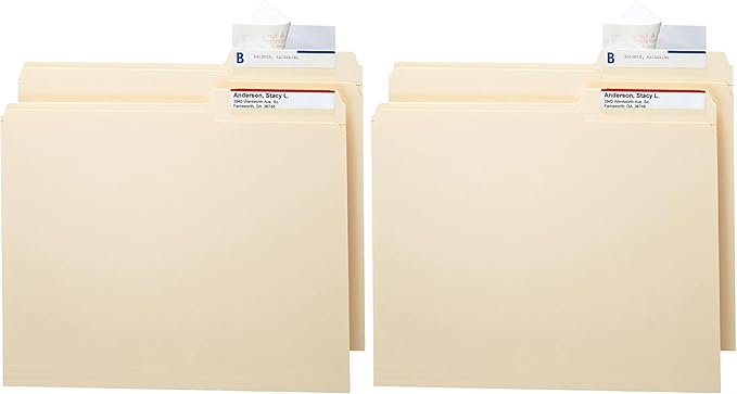 Smead Seal and View® Clear Label Protector, Size 3-1/2x1-11/16-Inches Before Folding, 100 per Pack (67600) (Pack of 2)