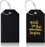 Portable Leather Travel Labels with Privacy Cover and Steel for Business Trips and Vacations Luggage Label for Travel