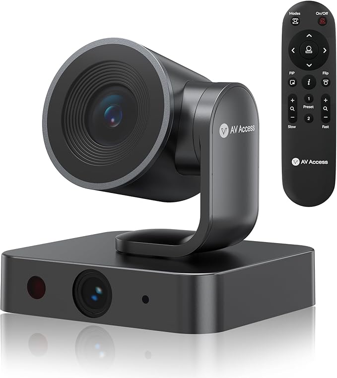 AV Access 4K Conference Room Camera, Dual Lens Cam(4K AI Tracking Cam and 1080P Panoramic Cam),3X Optical/5X Digital Zoom, 120° FOV, Auto Framing, Individuals Gallery, Works with Meet,Teams,Zoom