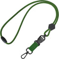 Fishent Breakaway Neck Lanyards for ID Badges, Adjustable Sturdy Round Cord Heavy Duty Key Lanyard with Detachable Buckle for Men Women Car Keys Card Holder (Dark Green)
