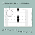 POPRUN Planner 2025-2026 Weekly Notebook (Medium 8.5''x 6.5''), Academic Calendar (JUL.25 - JUN.26) Appointment Book with Monthly Tabs, Spiral Soft Cover, Inner Pocket, 100 GSM - Royal Blue
