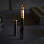 YSTUDIO Stunning Classic Revolve Fountain Pen, Schmidt Gilded Nib, Best Pen Gift Set for Men & Women, Professional, Executive Office, Nice Pens（black，M nib）