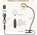iZELL Desk Lamp, [3 Color Modes & 10 Brightness] LED Reading Light with Clamp, Silicone Flexible Arm Book Light for Kids Reading Book in Bed at Night Clip on Table, Headboard, Dorm - 15.8‘’ Black