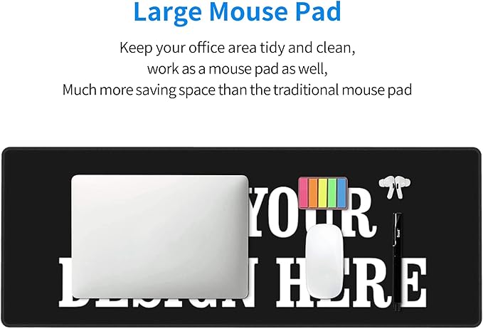 OHORTEB Custom Mouse Pad with Photo, Personalized Image Text Laptop Desk Mat, Customized Non-Slip Waterproof Desk Writing Pad for Office Home (Custom, 12in x 31.5in)