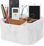 SZYRL Desk Organizers, Marble Remote Holders for Table, Modern Office Controller Pen Phone Holder Organizer, Stylish Caddy and Storage Accessories for Bedside Nightstand Desktop Coffee Table