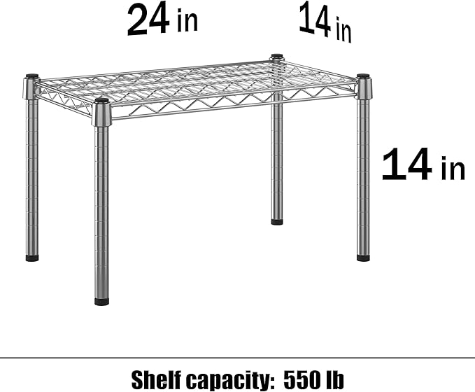Regal Altair 14" Deep x 24" Wide x 14" Height Wire Shelving Kit | 1-Tier | NSF Commercial Storage Rack Unit