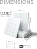 Large Felt Bulletin Board 36"x24" Cork Board Alternative - 6 Pack with 40 Safe Removable Adhesive Tabs, Cork Boards for Walls Cork Board for Home Office Classroom Pin Board-Cold White
