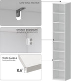 Chyanmoo Wood Cube Storage Organizer White Bookshelf - 1-Tier Freestanding Storage Cabinet with Legs for Home Office, 8-Cubes Open Shelf