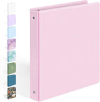 BinderX Extra Durable 3 Ring Binder, Round Rings 1 Inch Binder, Fits 175 Sheets of 8.5x11 Paper, Customizable View Cover with Inside Pockets, Cute 1" Binders, 1 Inch Binders 3 Ring, Pink