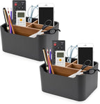 SZYRL Stylish Desk Organizers and Remote Control Holders in Black, Pen Phone Holder Organizer, Multi-Purpose Caddy Storage Accessories for Office Desktop Coffee Table Bedside Nightstand