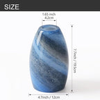 Fixture Replacement Globe Shade,Lampshade for E26 Base 1-5/8 Inch Fitter, Color Art Glass Oval Lampshade Cover for Pendant Kitchen Wall Sconce Chandelier Vanity Light (1, Blue and Black)