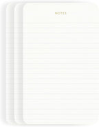 Pinesman - Elegant Desk Notepads for Professionals, Executive's Memo Pads, Minimalist, Gold Foiled, Lined Layout, 3 Pack, 225 Sheets Total (75 Each), 6.3" x 3.9”, 80 GSM, Eco-friendly, FSC™ Certified