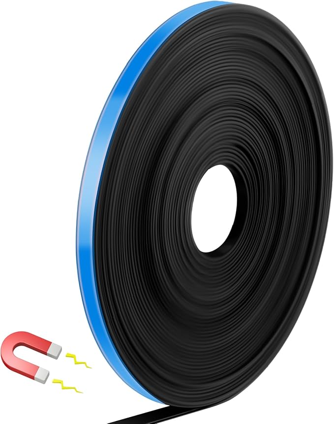 AmazingSpark Magnetic Tape Roll Thin Strips, 0.39 Inch x 33 Feet Magnetic Board Dividers Whiteboard Graphic Decorative Tape Marking Line for Classroom Office Art Accessories(Blue)
