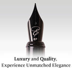 Ellington Pens Luxury Wood Fountain Pen Set – Fine Nib - Includes 6 Ink Cartridges, Wooden Pen Gift Box, Ink Converter - Wood Pen For Writing, Calligraphy, Journaling, Drawing (Ebon Elegance)