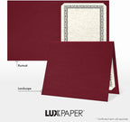 LUXPaper 9.5" x 12" Certificate Holders | Burgundy Linen | 100lb. Cover | 25 Qty