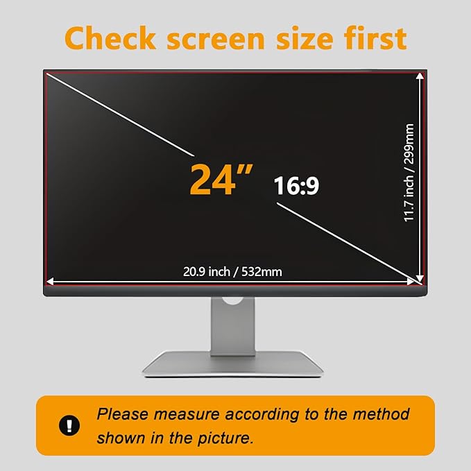 NeoBluTech 【20 Pack】 24 Inch Privacy Screen Protector for 16:9 Widescreen Monitors Desktop Anti-Glare Blue Light Filter Anti-Spy Film Relieves Eye Strain Easy Install