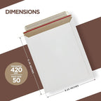 Rigid Mailers 9.25 x 11.75 Inch – 50 Pack White Self Seal Stay Flat Cardboard Envelopes – No Bend Mailing Envelopes for Photos, Documents, Certificates, Books, Magazines & Art Prints