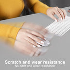DAWNTREES Desk Mat Protector,PU Leather Desk Pad,Non Slip, Large Mouse Pad and Keyboard Mat, Waterproof Writing Pad for Office and Home (Light Gray,47.2''x23.6'')