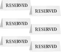 6 Pieces Plastic Reserved Table Sign Table Tent Wedding Guest Reservation Seat Sign for Restaurant Wedding Chairs(7.9 x 2.7 Inches,Black Words White Background)