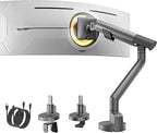 monTEK Single Monitor Arm with USB for 17-40 Inch Screens, Up to 24.25lbs, Heavy Duty Monitor Mount with VESA Mount, Full Motion Adjustment Monitor Stand C-Clamp/Grommet Base,MA1010UCDG