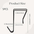 LIGHUFEIC 5 Pack Wire Cubicle Hook,Cubicle Accessories Wall Hangers for Clothing Mirrors, Pictures, Hats, and Bags in Office Cubicles Panels Cubicle Hooks(Black)