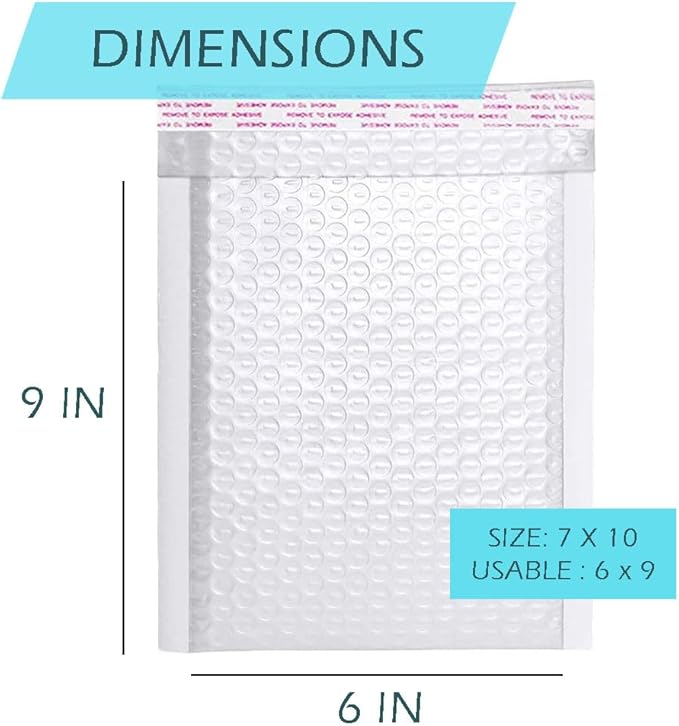 Ezone (500 Pack) #0 6"x9" Bubble Mailer Poly Padded Envelope Self-Seal Mailing Envelope Waterproof Weather Resistant Shipping Mailers Bubble Cushioned Poly Mailer (Pearl, #0/6x9-500 Pack)