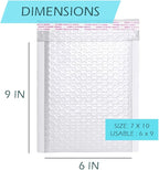 Ezone (500 Pack) #0 6"x9" Bubble Mailer Poly Padded Envelope Self-Seal Mailing Envelope Waterproof Weather Resistant Shipping Mailers Bubble Cushioned Poly Mailer (Pearl, #0/6x9-500 Pack)