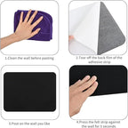 Vuzvuv 16x12 inch Black Cork Board Bar with 20 Pushpins, Self-Adhesive Bulletin Board Strips No Damage for Wall, Felt Pin Board for Paste Notes, Photos, Schedules Offices Home