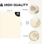 50 Sheets Cream Cardstock 8.5 x 11 Ivory Paper, Goefun Off White Card Stock Printer Paper for Cards Making, Office Printing, Wedding