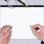 Yaridar Large Engineering Graph Paper - 22" x 17" Grid Paper Notepad, 4"x4" Blue Grid 50 Sheets/100 Pages Paper for Engineer Architect Designer Mathematician Draftsman