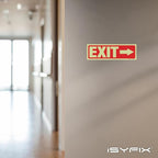 iSYFIX Exit Stickers Signs with Directional Right Arrow 6 Pack 12x4 Inch - Glow in the Dark Photoluminescent Vinyl for Office, School, Business, Warehouse - UV & Weather Resistant for Indoor/Outdoor Use