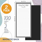 Utron 2 Pack Magnetic Notepads for Refrigerator, 100 Pages/Book Grocery List Magnet Pad for Fridge, Design Magnetic Grocery List Pad for Fridge, Grocery List Notepad, to-Do Memos, List(8 x 20.3cm)