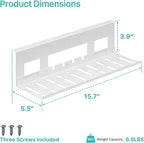 PEGZONE Under Desk Cable Management Tray, 15.7 Inches Metal Cord Organizer Rack, Desk Tray for Power Strip, Cord, Wire, Easy Mounting Cable Management Under Table for Home Office, White
