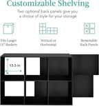 Best Choice Products 6-Cube Storage Organizer, 13.5in Shelf Opening, Bookcase, Display Shelf, Customizable w/ 3 Removable Back Panels – Black