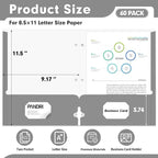 Two Pocket Portfolio Folders, PANDRI 60 Pack 3 Hole Punched 2 Pocket Folders for 3 Ring Binder, Letter Size Paper File Folder for School Office Home Business, Grey