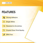 HOUSELABELS 18-up Address Labels (2-3/8" x 1-1/4") for Laser and Inkjet Printers, 50 Sheets