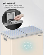 Lovewind Trash Can, 2 x 10.5 Gallon (2 x 40 L) Garbage Can for Kitchen Dual Compartment Recycling Kitchen Step Trash Bin, Stainless Steel Trash and Recycle Bin Combo with Soft-Close Lid, Apricot